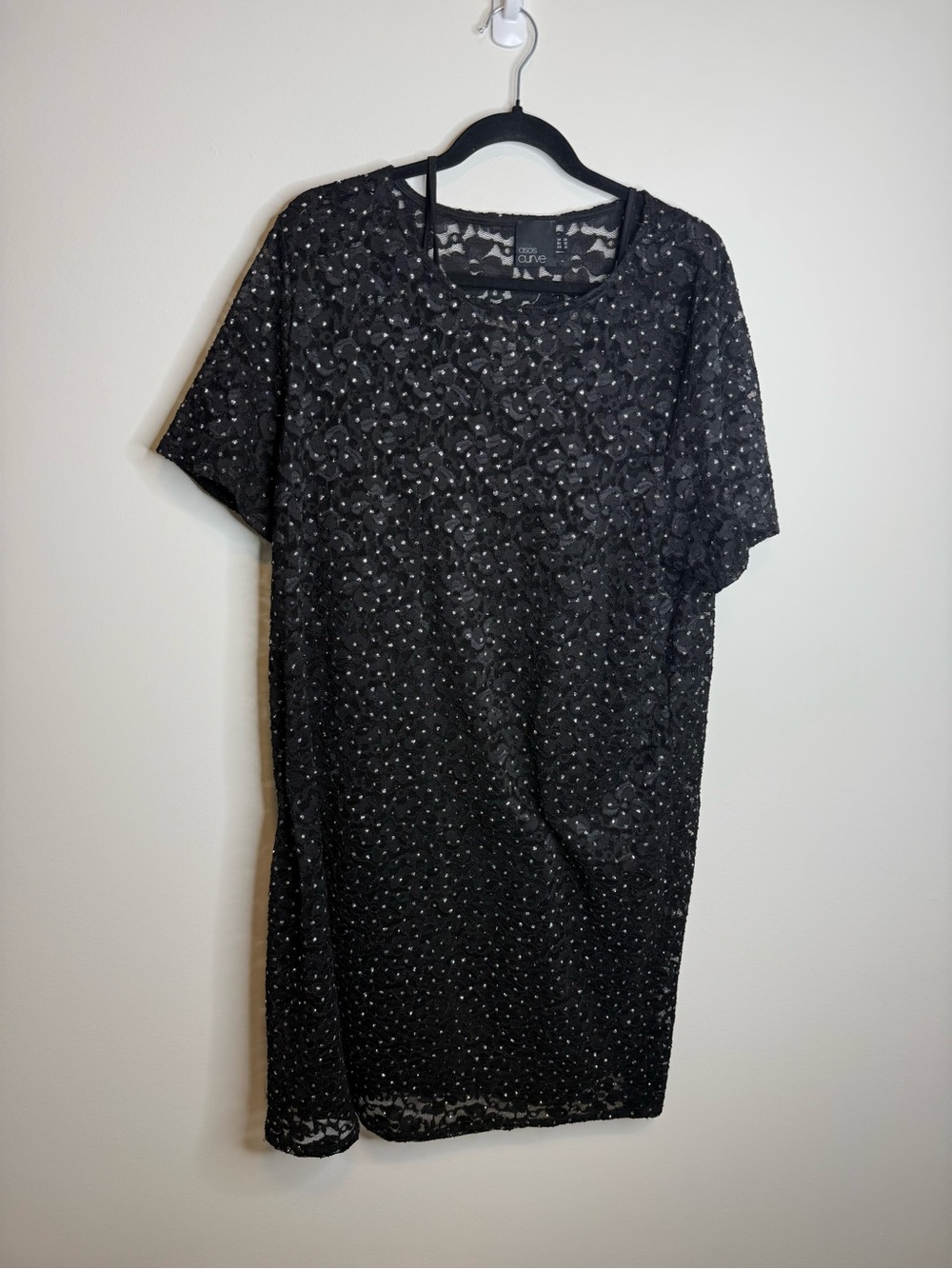 ASOS curve black sparkle dress size 20